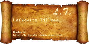 Lefkovits Tímea névjegykártya